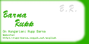 barna rupp business card